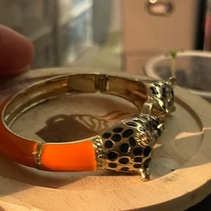 Leopard bracelet gold and orange….. J crew